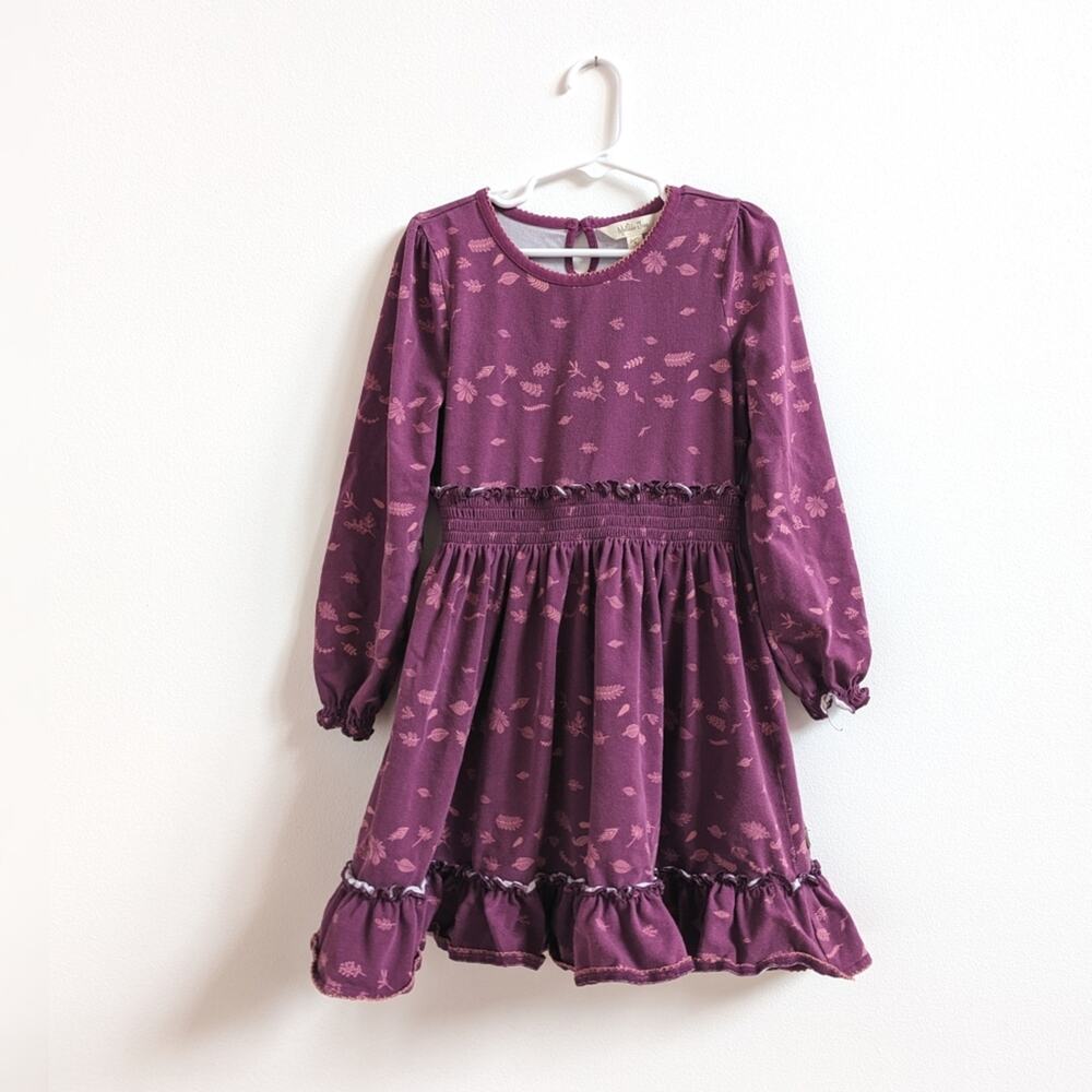 Matilda Jane Dress Girls Ex 6 Purple Autumn Leaves Floral